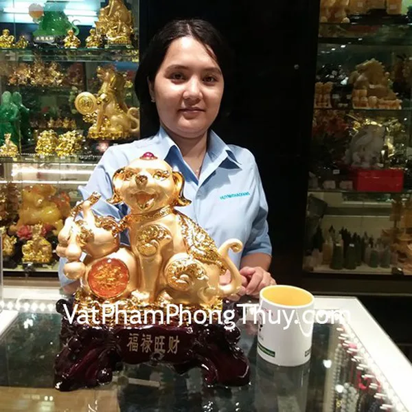 Chị Đào - Khách hàng mua Tượng Chó vàng đạp hồ lô C016A
