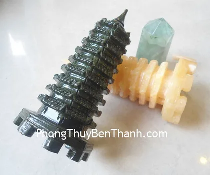 Tháp văn xương đá ngọc trắng 9 tầng FM026