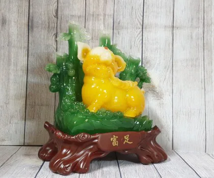 Thần heo vàng ngọc trên bụi trúc xanh ngọc - Phú Túc FLN014