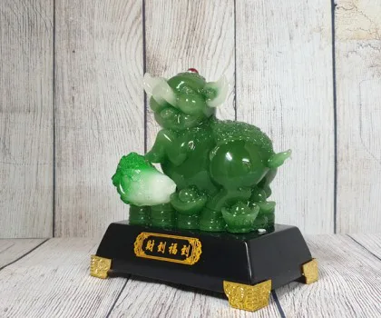 Vua heo xanh ngọc chân gác cải xanh trên đống kim bảo xanh - Tài Đáo Phước Đáo FLN020