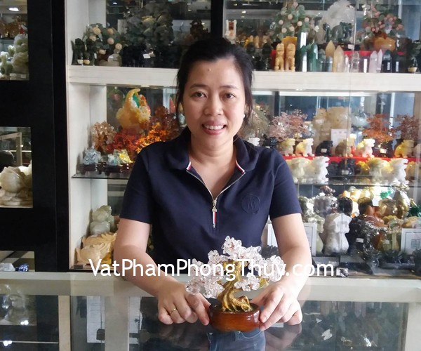Chị Khanh - khách hàng mua Cây tài lộc thạch anh trắng KC093